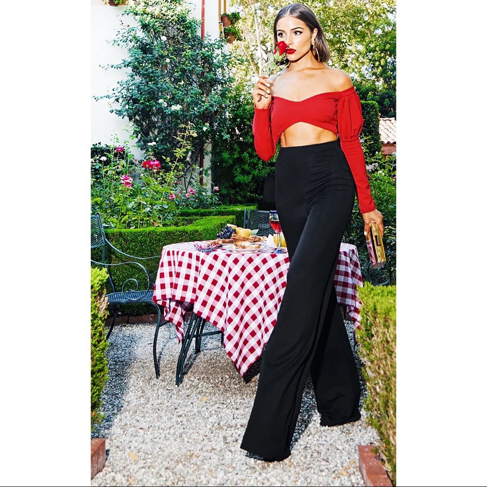 PRETTY LITTLE THING HIGH WAISTED WIDE LEG PANTS